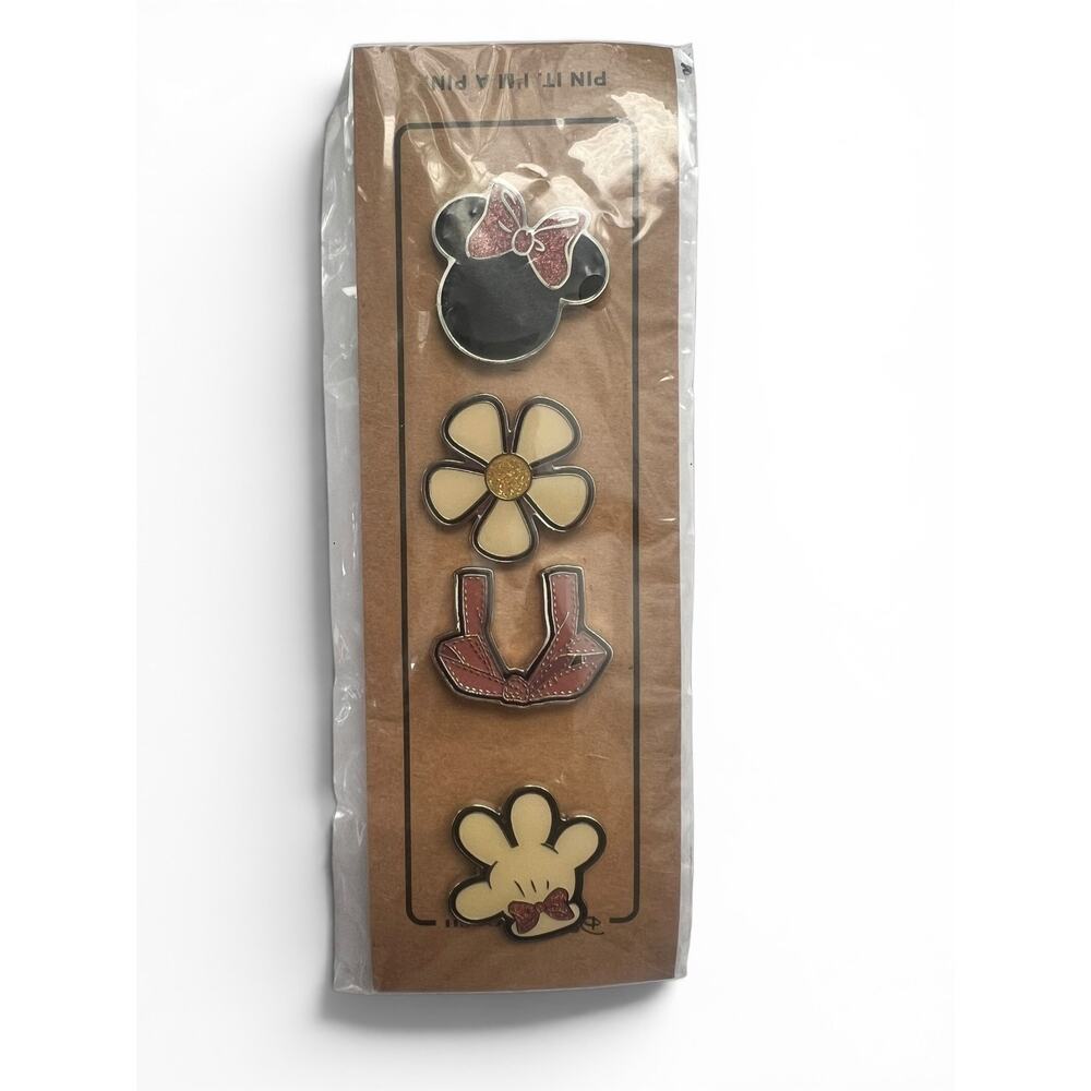 NEW Disney x Coach Minnie Mouse Daisy Bow Flower Enamel Pin Set 30927 SEALED